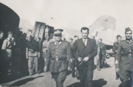 Marshall Tito welcomes the President of the Yugoslav Government in London, Šubašić, Vis, August 1944. (Military Museum, Belgrade, Collection of photographs, 14345)