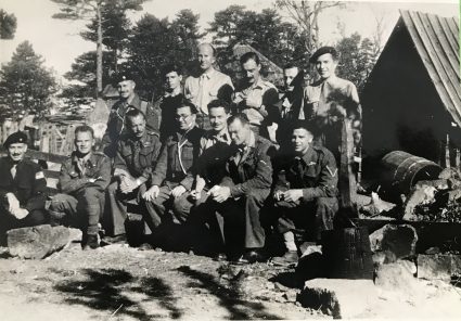 The headquarters staff of the Allied Military Mission to General Mihailović. In addition to Brigadier Armstrong, Colonel Bailey, Lieutenant Colonel Howard, Major Greenlees, Major Jack, and their signaller; also pictured are Colonel Seitz and Captain Mansfield of the O.S.S. (IWM, London, Documents archive 12697)