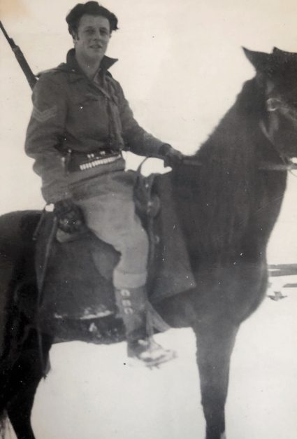 Sergeant McFarlane in the mountains of Serbia. (Personal photographic collection of Mr. Harry Fenney)