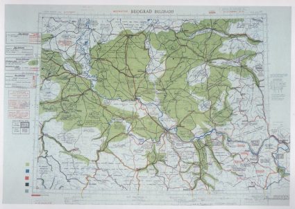 Map of the terrain around Belgrade showing how it can be approached in the event of an attack. This information was used by Partisans to great effect in the capture of the city. (IWM, London, photographic archive,)