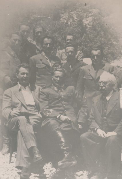 Marshall Tito with Šubašić and members of the National Committee at the signing of agreement on the creation of unified government, Vis, 16th July 1944. (Military Museum, Belgrade, Collection of photographs, 8791)