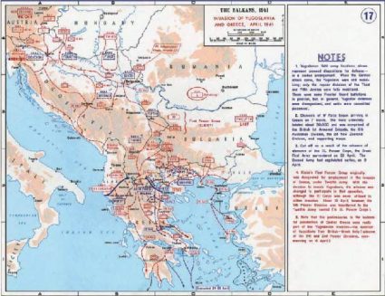 German invasion of Yugoslavia - map